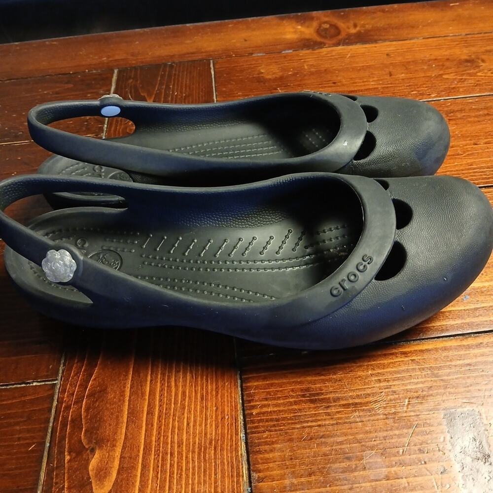 Crocs Jayna Ballet Flats Slingback Womens Size 9 Shoes Black Slip On Comfort